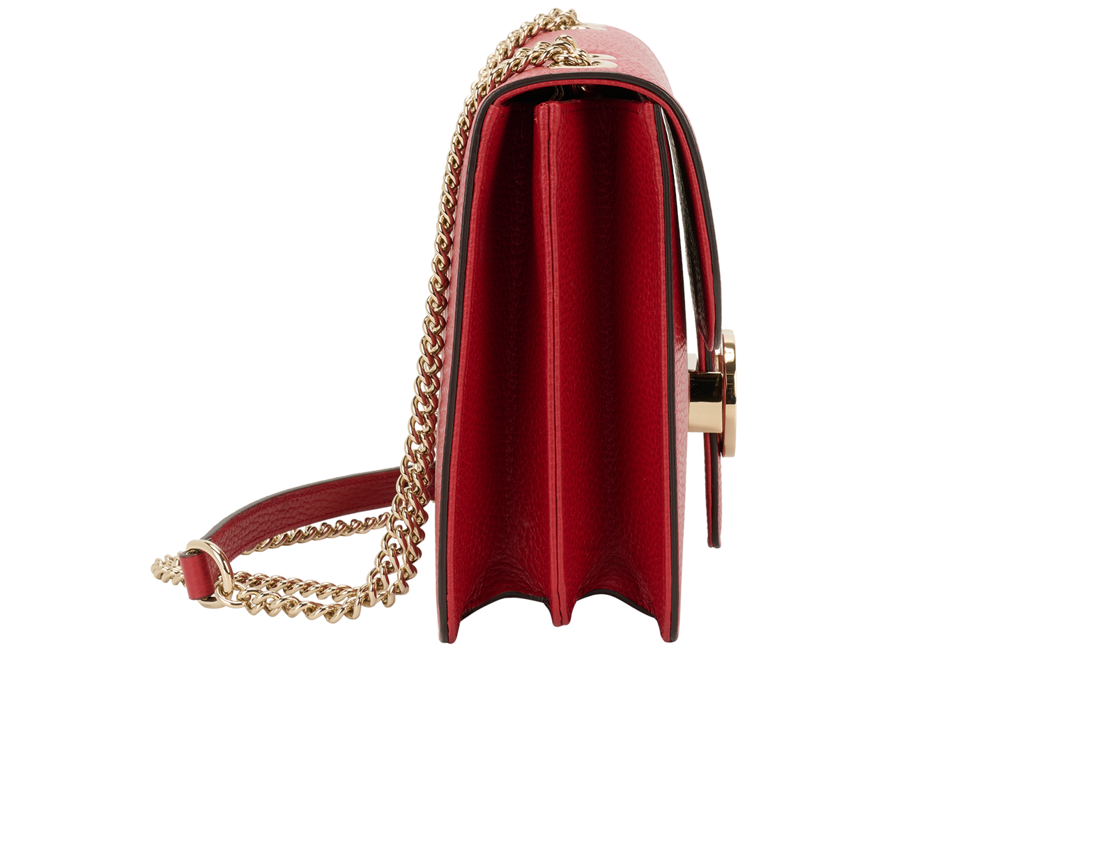 Interlocking GG Shoulder, &pound;650, Handbags, Red, Leather, Side view